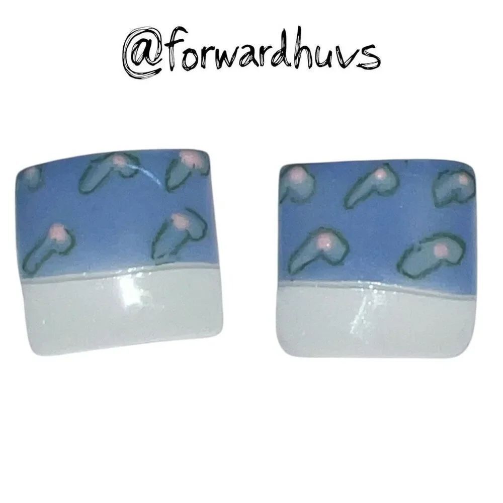 Bundle Sale 3 for $15 | Handcrafted Ceramic Square Earrings